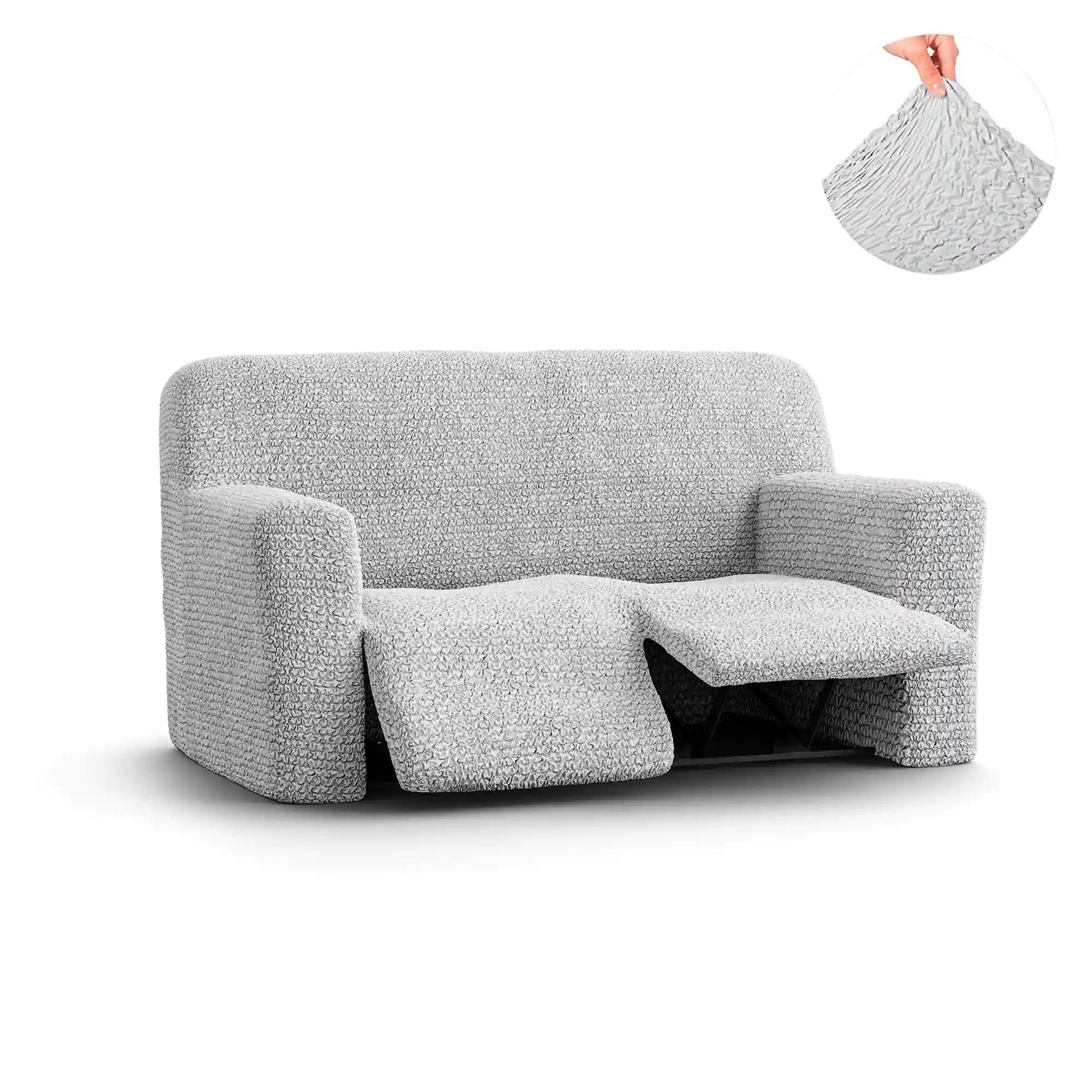 2 Seater Recliner Sofa Cover - Pearl, Microfibra